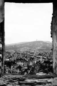 View of town against sky