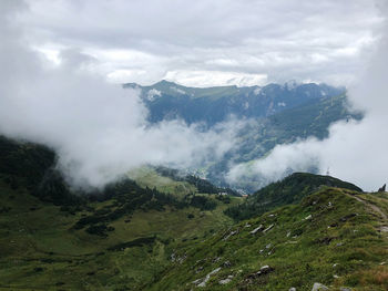 Scenic view of mountains against sky