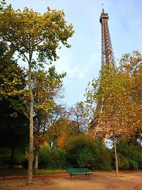 Low angle view of tower against sky