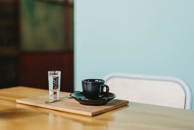 Close-up of coffee on table