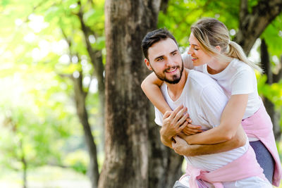 Young couple kissing