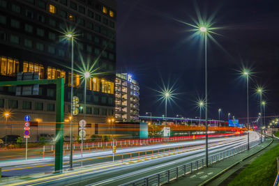 Illuminated city at night