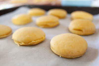 Close-up of cookies on table