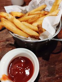 Close-up of food served on table