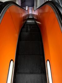 High angle view of escalator