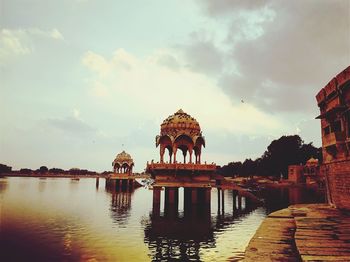 View of gazebo at sunset