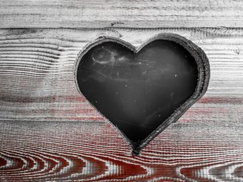 Close-up of heart shape on table