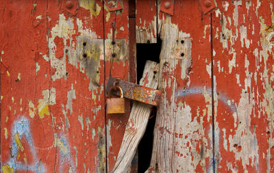 Full frame shot of rusty metal door