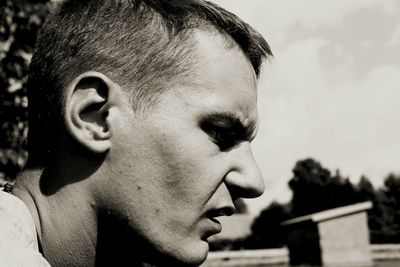 Close-up portrait of a young man