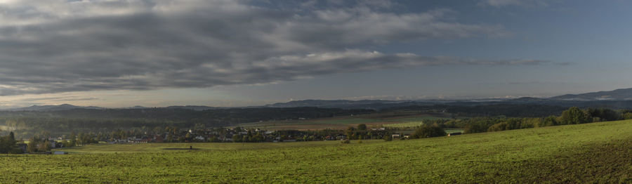 Scenic view of field against sky