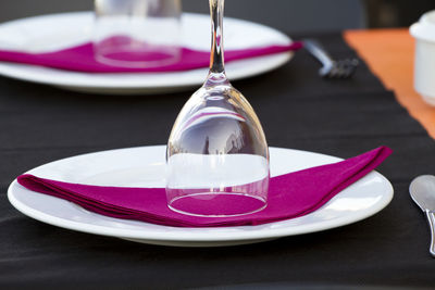 Close-up of dessert in plate on table