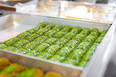 High angle view of food on table