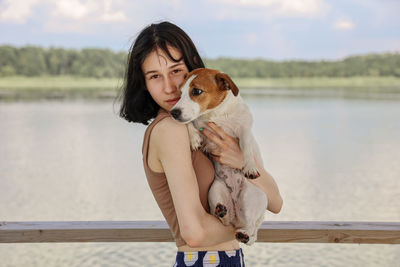 Young woman with dog