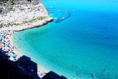 High angle view of sea shore panoramic view tropea