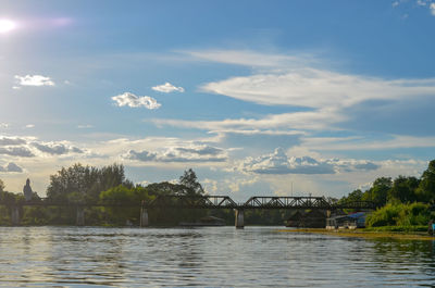 Bridge over river against sky