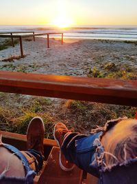 Scenic view of sea at sunset