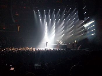 Crowd at music concert at night