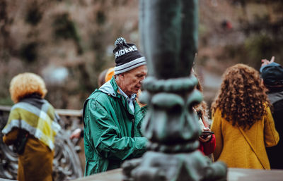 Group of people against blurred background