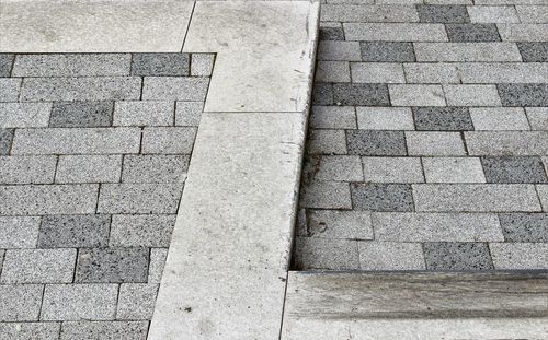 High angle view of cobblestone street