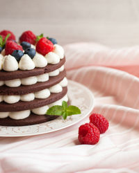 Close-up of strawberries on table