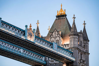 Iconic tower bridge connecting londong with southwark on the thames river