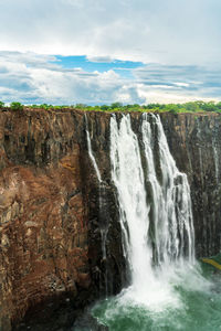 Scenic view of waterfall