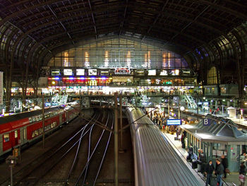 High angle view of railroad station platform