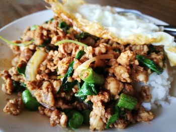 Close-up of food served in plate