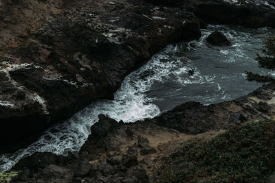 Scenic view of rocks in sea
