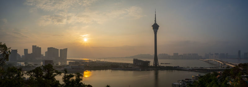 Macau cityscape at sunrise, macau