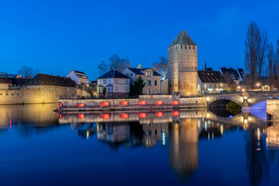 Reflection of buildings in water