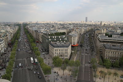 High angle view of cityscape against sky