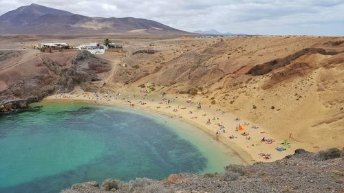 High angle view of beach