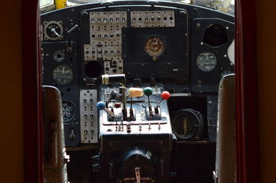 Close-up of control panel