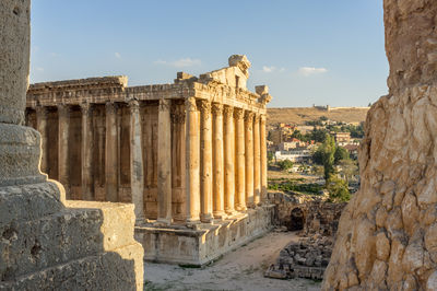 Old ruins of temple against sky