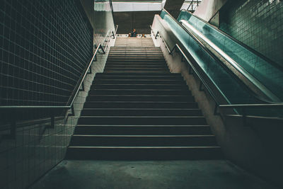 Low angle view of steps in subway