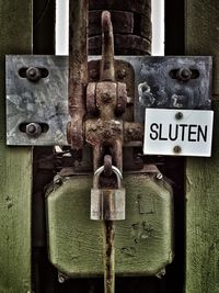 Close-up of old door