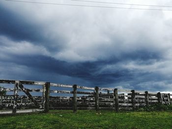 Storm clouds over grass