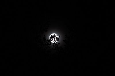 Low angle view of silhouette tree against sky at night