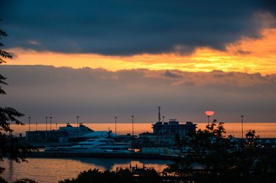 Harbor at sunset