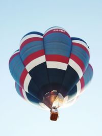 Low angle view of hot air balloons