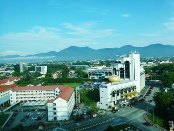 High angle view of city