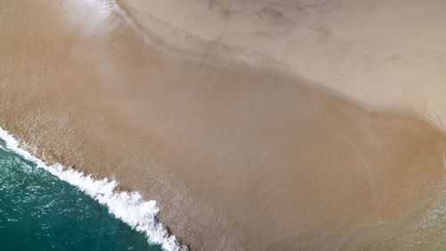 High angle view of sandy beach