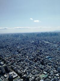 High angle view of townscape against sky