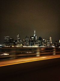 Illuminated cityscape at night