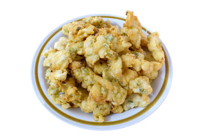 Directly above shot of breakfast served in plate