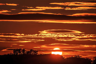 Scenic view of dramatic sky during sunset