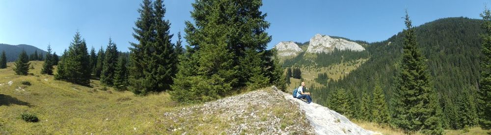 Tourists on rock formation