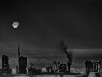 Low angle view of people in city