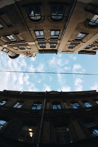 Low angle view of buildings against sky